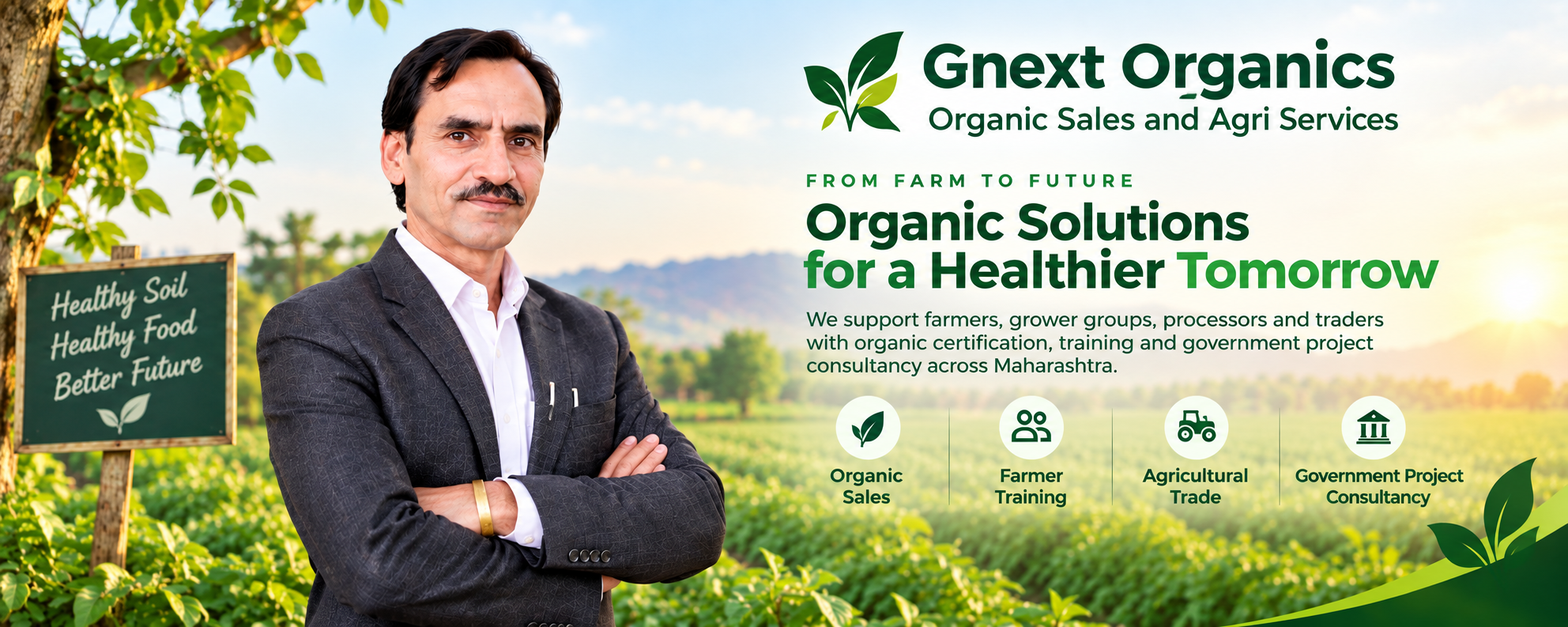 Vipul Jain, Founder of Gnext Organics, leading farmer training